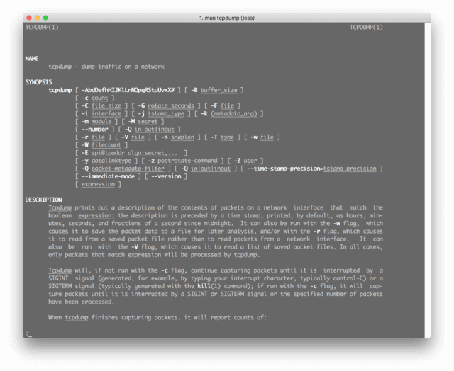 TCPDUMP 使用截图